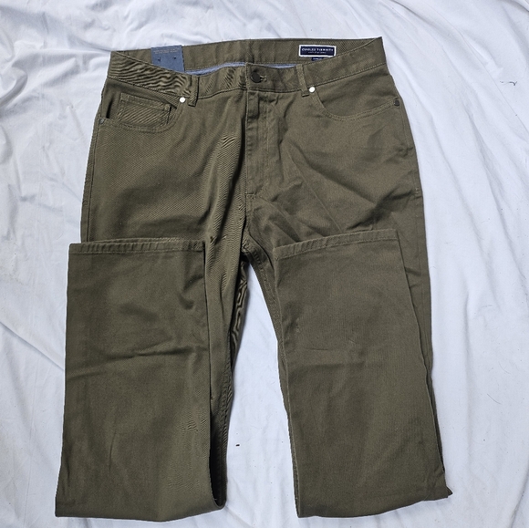Charles Tyrwhitt Khaki Men's Chinos 36x34 Small Tear Ankle - Picture 1 of 8